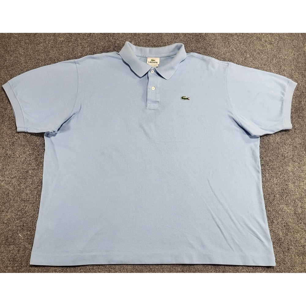 Lacoste Blue Short Sleeve 100% Cotton Croc Logo Golf Polo Shirt Men's Sz 3XL (8)